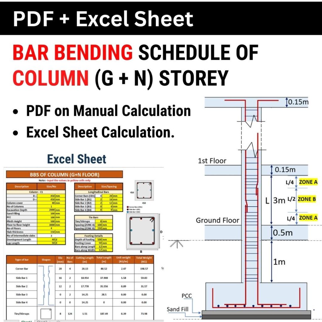 BBS OF COLUMN PDF Excel Sheet Civil Tutor Store